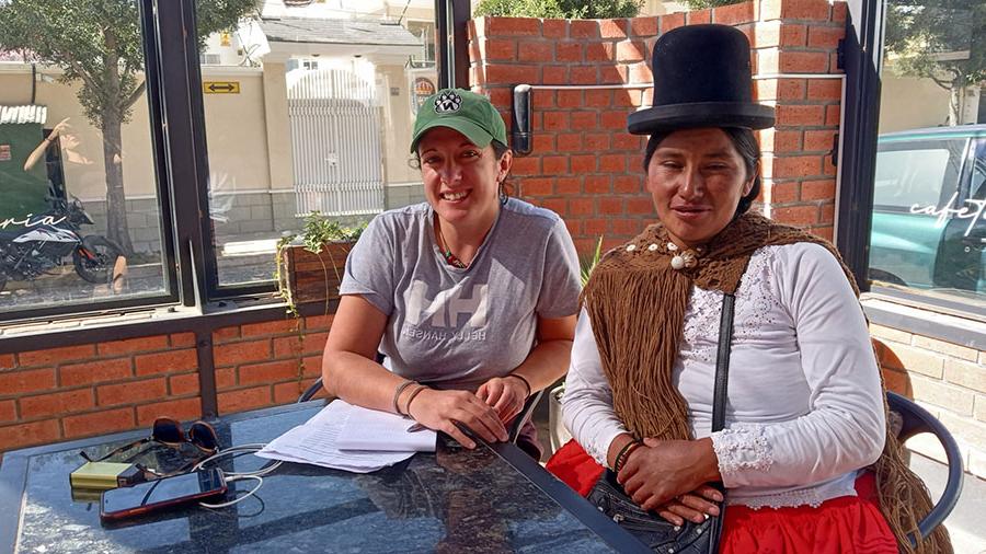 Dr. Nina Adanin, an assistant professor of recreation at Northwest, studies effects of climate change on Indigenous communities. She is pictured here with an Indigenous mountain guide, known as Cholitas. (Submitted photos)